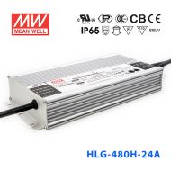 HLG-480H-42B 480W 42V 11.4A  强耐环境恒压+恒流PFC高效铝壳IP67防水LED电源(控制线三合一调光)