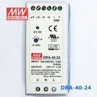 DRA-40-24 40W 24V1.7A输出电流可程控明纬导轨安装电源