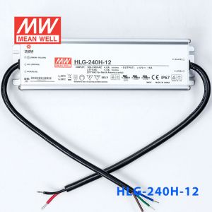 HLG-240H-12  192W  12V 16A 强耐环境恒压+恒流PFC高效铝壳IP67防水LED电源(引线接线) 