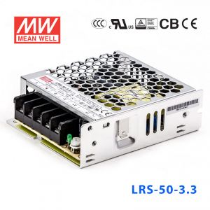 LRS-50-3.3 33W 3.3V 10A单路输出超薄型低空载损耗明纬开关电源