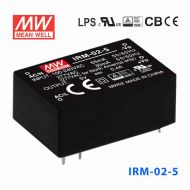 IRM-02-5 2W 5V 400mA   单路输出高能效AC-DC模块型明纬开关电源-插脚型