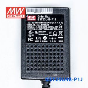 GST25U48-P1J 25W 48V0.52A高效能低空载损耗绿色节能美规适配器