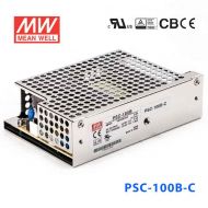 PSC-100B-C 100W 27.6V1.25A 单路输出带浮充电直流UPS裸板加外壳明纬安防电源