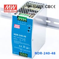 NDR-240-48 240W 48V5A单路输出明纬超薄型PFC导轨安装电源