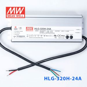 HLG-320H-24A  320W  24V 13.34A  强耐环境恒压+恒流PFC高效铝壳IP65防水LED电源(恒压恒流值可面板设定) 