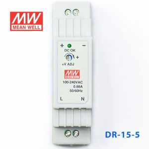 DR-15-5 12W 5V2.4A 单路输出Class II DIN导轨安装明纬开关电源