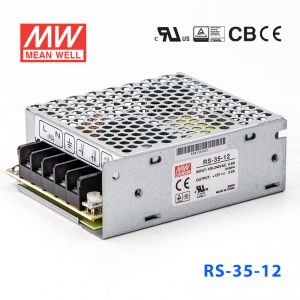 RS-35-12 35W 12V3A 单路输出明纬开关电源(G3系列-高性能内置有外壳) 