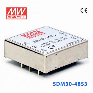 SDM30-48S3  30W  36~72V  输入  3.3V  稳压单路输出明纬DC-DC转换模块电源