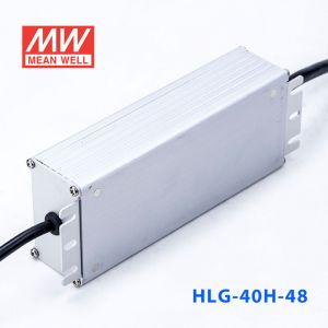 HLG-40H-48  40W  48V 0.84A  强耐环境恒压+恒流PFC高效铝壳IP67防水LED电源(引线接线) 