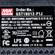 GST18U12-P1J 18W 12V1.5A高效能低空载损耗绿色节能美规适配器