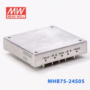 MHB75-24S05 75W 18~36V 输入 5V15A稳压单路输出明纬DC-DC转换模块电源