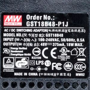 GST18B48-P1J  18W 48V0.375A高效能低空载损耗绿色节能桌上型适配器