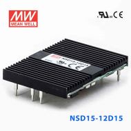 NSD15-12D15  15W  9.4~36V  输入 ±15V  稳压双路输出板上型明纬DC-DC变换电源