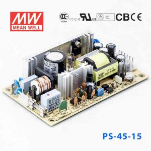 PS-45-15  45W  15V 3A  单路输出无外壳PCB板明纬开关电源