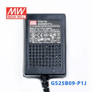 GS25B09-P1J 25W 9V2.77A 输出绿色能源明纬电源适配器(双线插口)