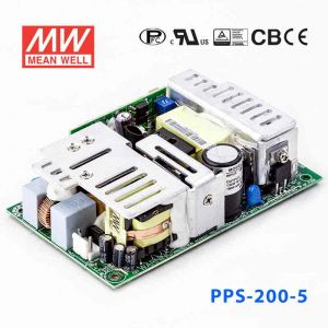 PPS-200-5  200W  5V 36A  单路输出带PFC功能无外壳PCB板明纬开关电源