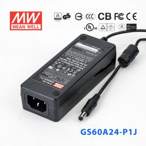 GS60A48-P1J 60W 48V1.25A 输出绿色能源明纬电源适配器(三线插口)