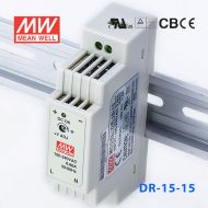 DR-15-15 15W 15V1A 单路输出Class II DIN导轨安装明纬开关电源