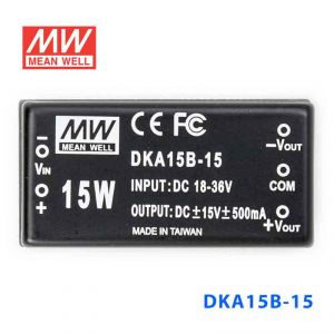 DKA15B-15  15W 18~36V  输入  ±15V  稳压双路输出明纬DC-DC转换模块电源
