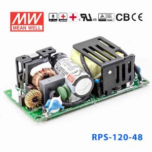 RPS-120-48 120W 48V 1.75A 单路输出微漏电低空载损耗医用无外壳明纬开关电源