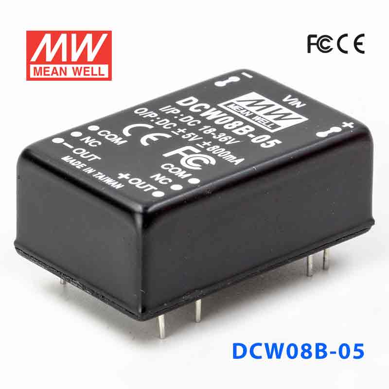 DCW08B-05  8W  18~36V  输入  ±5V  稳压双路输出明纬DC-DC转换模块电源