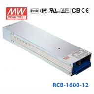 RCB-1600-12  1600W  14.4V 100A  输出带PFC功能明纬1U机架可编程电池充电电源