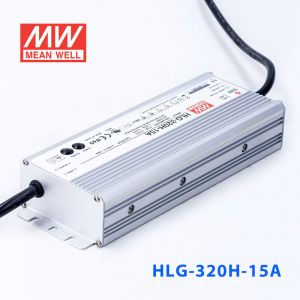 HLG-320H-15A  320W  15V 19A  强耐环境恒压+恒流PFC高效铝壳IP65防水LED电源(恒压恒流值可面板设定) 