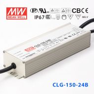CLG-150-24B  150W  24V 6.3A 恒压+恒流PFC高效铝壳IP67防水LED电源(输出端控制线电阻调光) 