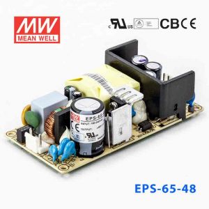 EPS-65-48 65W 48V1.36A 单路输出裸板高效低空载损耗明纬开关电源