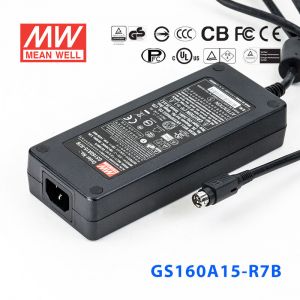 GS160A15-R7B 160W 15V9.6A 输出绿色能源明纬电源适配器(三线插口)