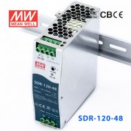 SDR-120-48 120W 48V2.5A 高效率高功率因素单路输出DIN导轨安装明纬开关电源