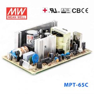 MPT-65C  65W +5V 7A  +15V 2.6A  -15V 0.7A  三路输出微漏电医用无外壳明纬开关电源