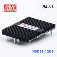 NSD15-12D5  15W  9.4~36V 输入 ±5V  稳压双路输出板上型明纬DC-DC变换电源
