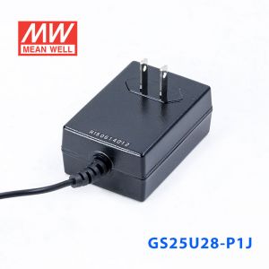 GS25U28-P1J 25W 28V0.89A 输出绿色能源明纬墙插电源适配器(美式插头) 