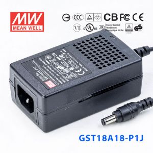 GST18A18-P1J  18W 18V1.0A高效能低空载损耗绿色节能桌上型适配器