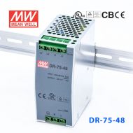 DR-75-48 75W 48V1.6A 单路输出导轨安装明纬开关电源