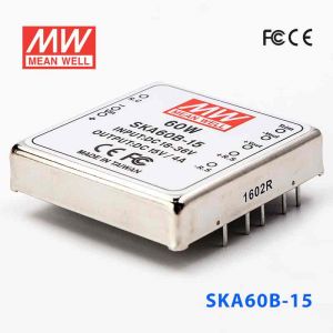 SKA60B-15  60W  18~36V  输入 15V 4A 明纬单路稳压输出DC-DC转换电源