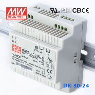 DR-30-24 30W 24V1.5A 单路输出Class II DIN导轨安装明纬开关电源