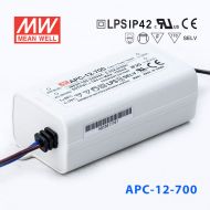 APC-12-700 12W 9-18V    700mA 明纬牌恒流输出防水塑壳LED照明电源