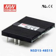 NSD15-48S15  5W 18~72V 输入 15V 稳压输出板上安装型明纬DC-DC变换电源