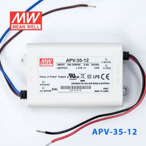 APV-35-12   35W   12V   3A明纬牌恒压输出防水塑壳LED照明电源  