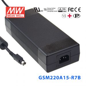 GSM220A15-R7B 201W 15V13.4A输出明纬高能效医疗型外置桌面型电源适配器