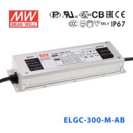 ELGC-300-M-AB 300W 58~116V 2800mA AB型(恒功率可调/三合一调光/铝壳IP67/100～305Vac输入)明纬PFC防水高压恒功率LED电源
