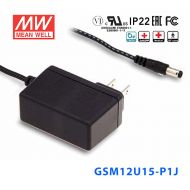 GSM12U15-P1J台湾明纬12W 80~264V输入 15V0.8A输出医疗型适配器