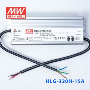 HLG-320H-15A  320W  15V 19A  强耐环境恒压+恒流PFC高效铝壳IP65防水LED电源(恒压恒流值可面板设定) 