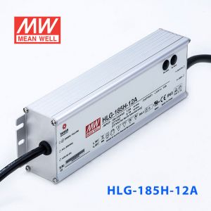 HLG-185H-12A  185W  12V 13A  强耐环境恒压+恒流PFC高效铝壳IP65防水LED电源(恒压恒流值可面板设定) 