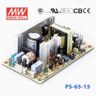 PS-65-15 65W  15V 4.2A  单路输出无外壳PCB板明纬开关电源