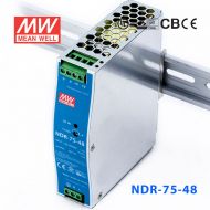 NDR-75-48 75W 48V1.6A单路输出明纬超薄型导轨安装电源