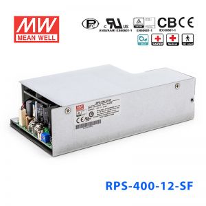 RPS-400-12-SF 400W 12V 33.3A   单路输出PFC微漏电流低空载损耗侧置风扇机壳型医用明纬开关电源