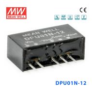 DPU01N-12 1W 24V 转 ±12V  非稳压双路输出明纬DC-DC转换模块电源